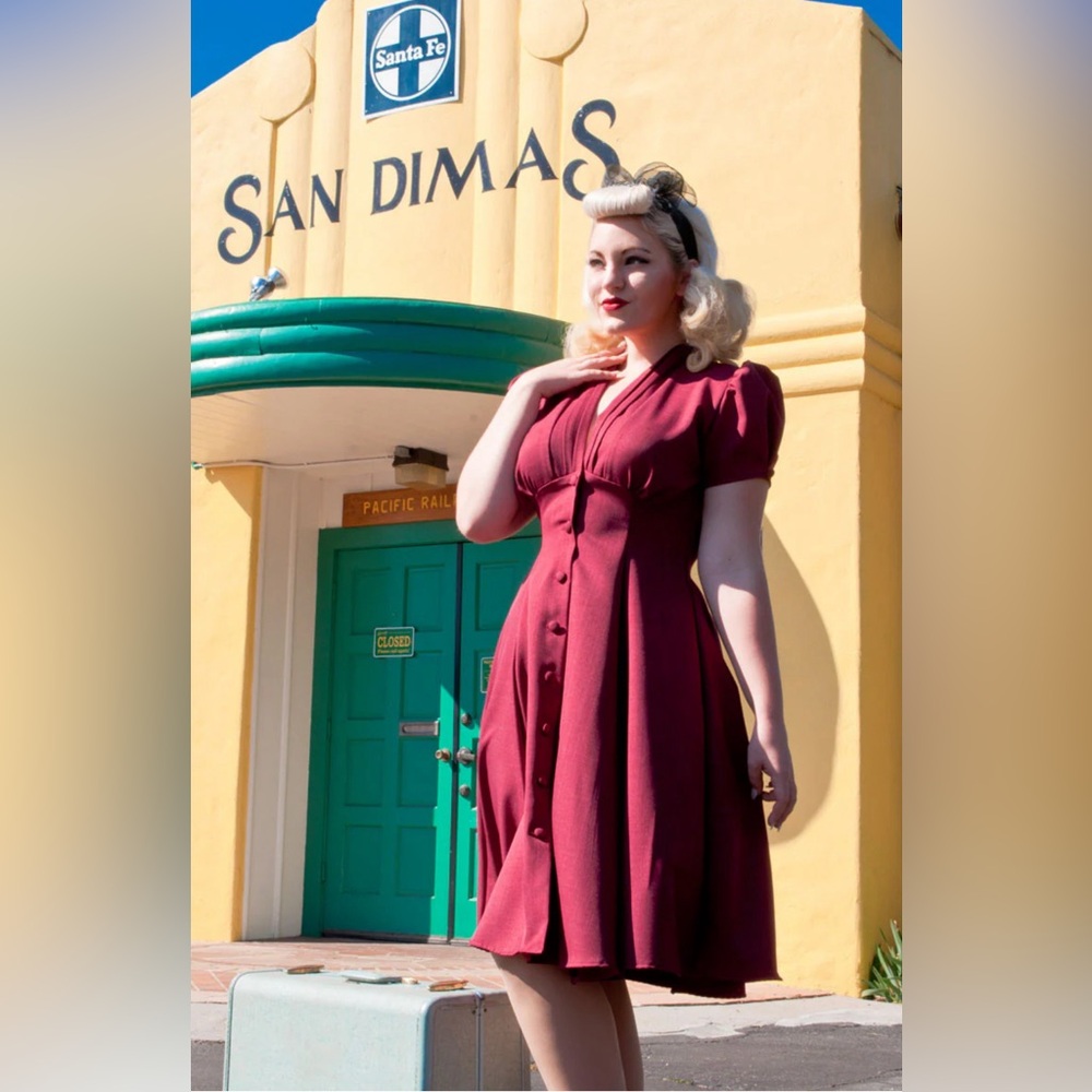 Manhattan Dress, S, Heart of Haute, Burgundy